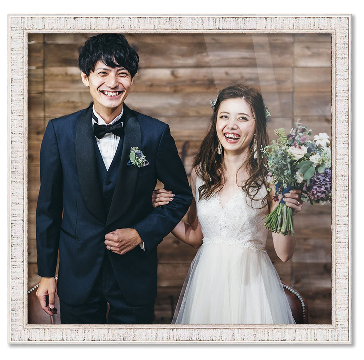 24x24 Inch White Wood Picture Frame - Modern Square Photo Frame with UV Acrylic Shatter Guard & Acid-Free Backing - Wall Display for Family Photos, Artwork, Home Decor (No Mat Included) - Perfect for Living Room, Bedroom, Office & Gallery Wall Displays