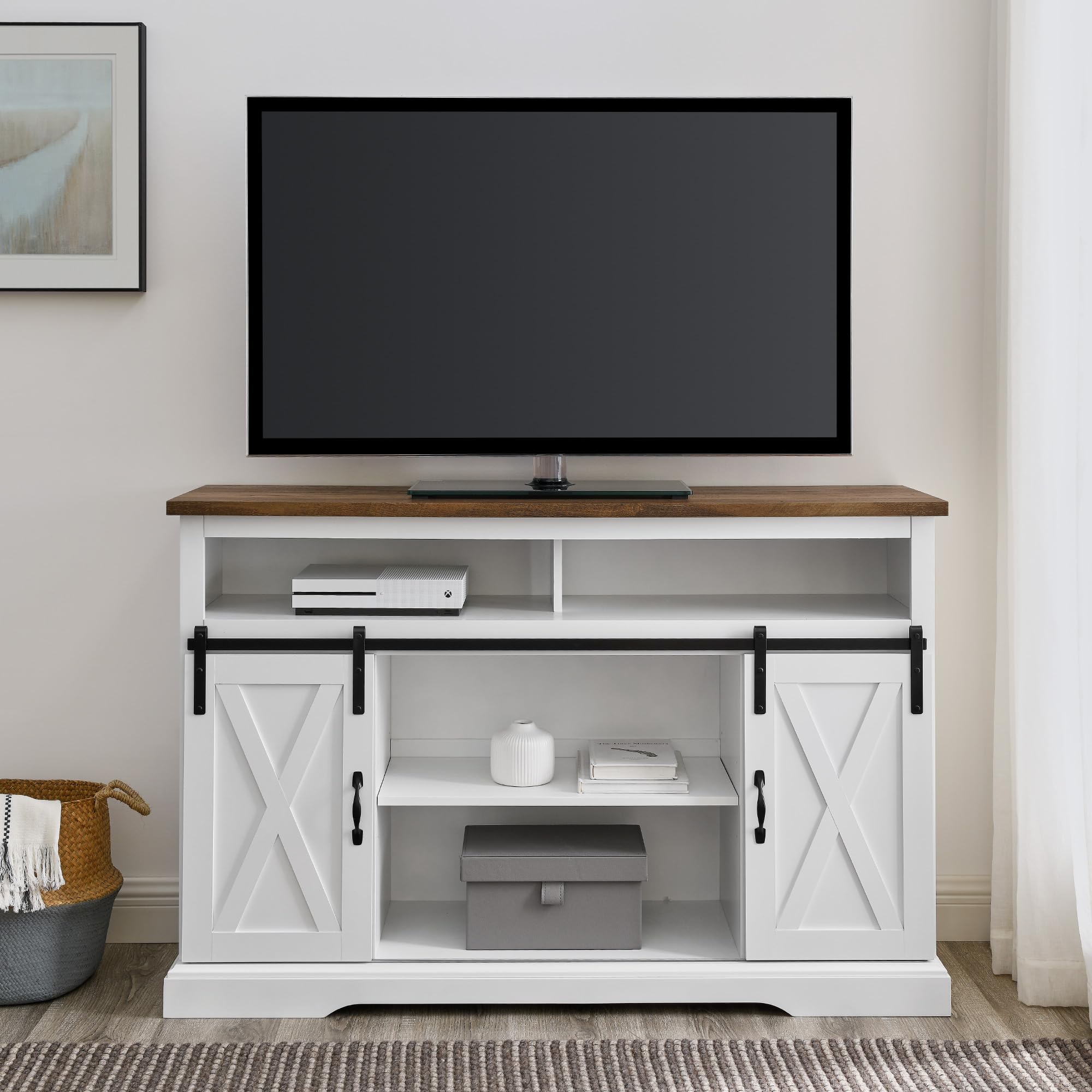 Walker Edison Clayton Farmhouse TV Stand for TVs up to 58
