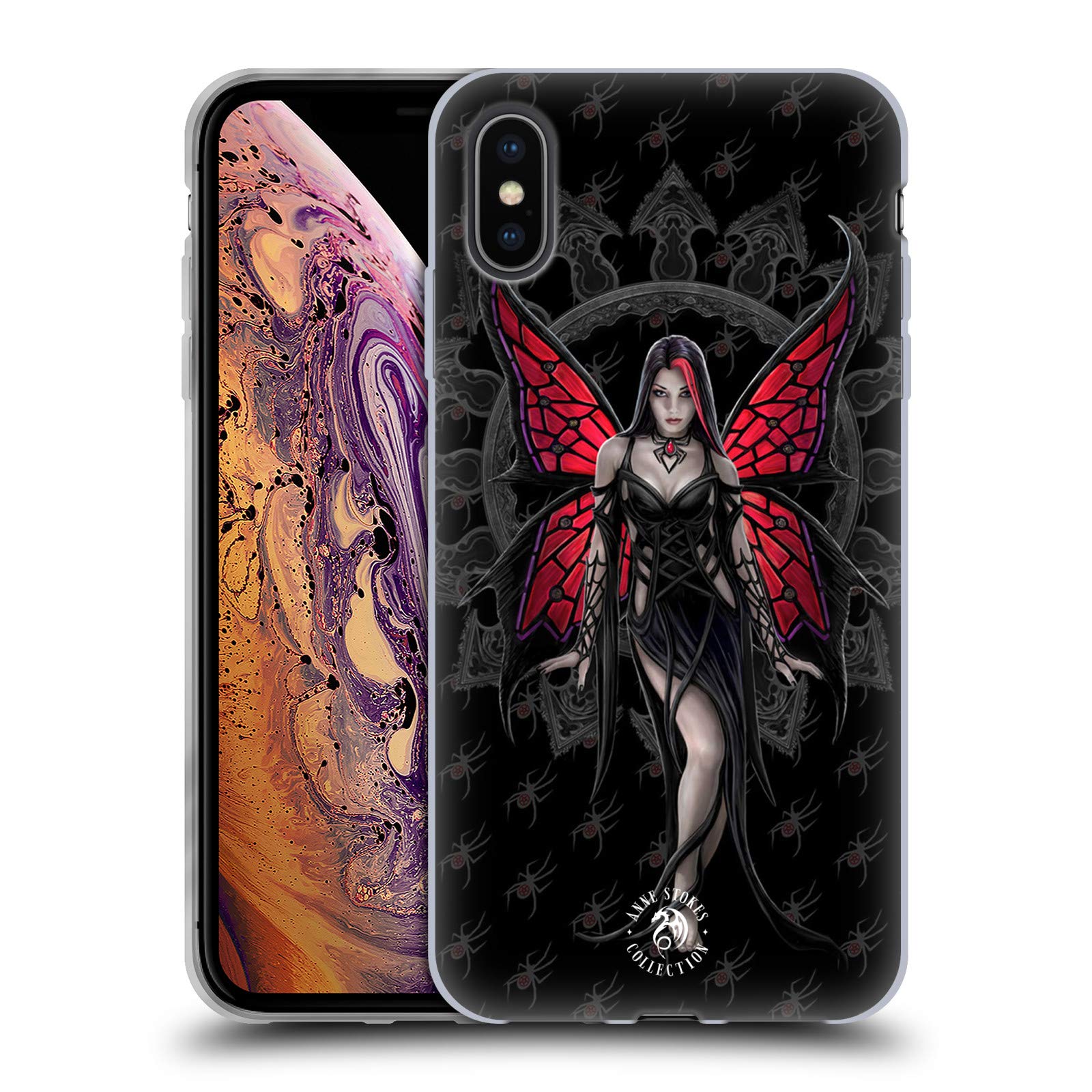 Officially Licensed Anne Stokes Aracnafaria Gothic Soft Gel Case for Apple iPhone Xs Max - Stylish Protective Cover for Women, Gothic Lovers & Halloween Costume Accessories