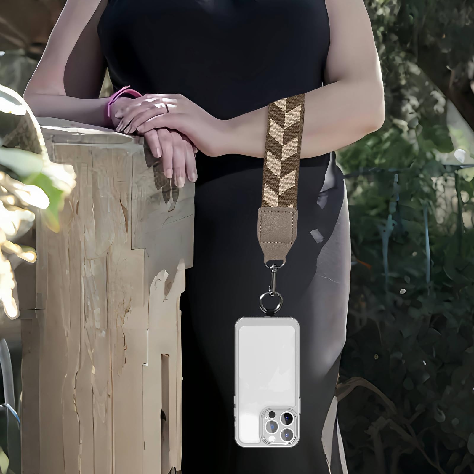 Adjustable Crossbody Phone Lanyard with Zippered Wallet Pouch - Clip & Go Strap for Smartphones - Perfect for Travel, Shopping & Hands-Free Convenience (Khaki-2)