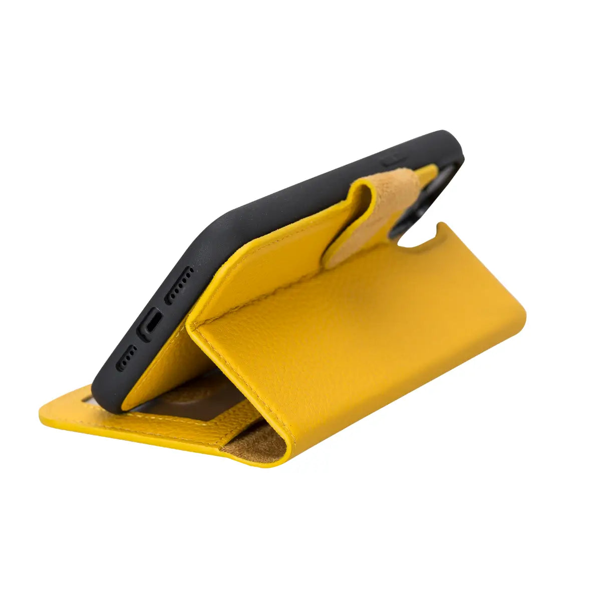 Premium Yellow Leather Wallet Case for iPhone 14 Plus - Slim Protective Cover with Card Slots | Perfect for Everyday Use, Travel & Business
