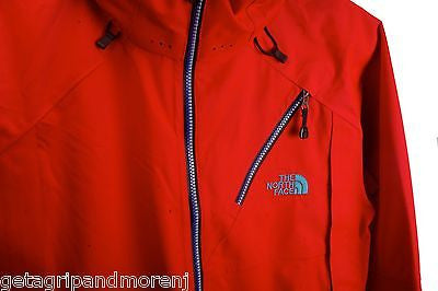 The North Face Men's Cymbiant Recco Fiery Red Cryptic Flash Dry Jacket - Size Small/Petite - Waterproof Windbreaker for Hiking, Camping & Outdoor Adventures
