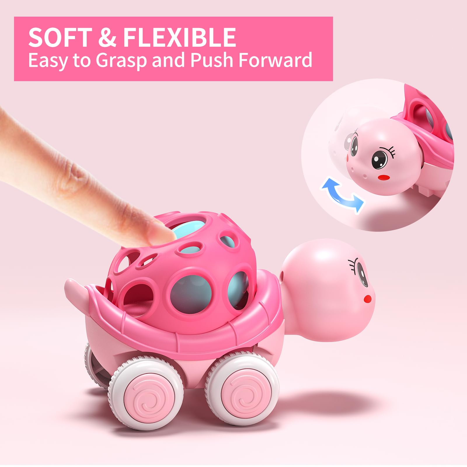**Best Baby Girl Toys & Gifts – Push & Go Rattle Toy Car for Toddlers – Pink Car Truck for Easter, Birthday & Special Occasions – Perfect for Playtime & Early Learning**