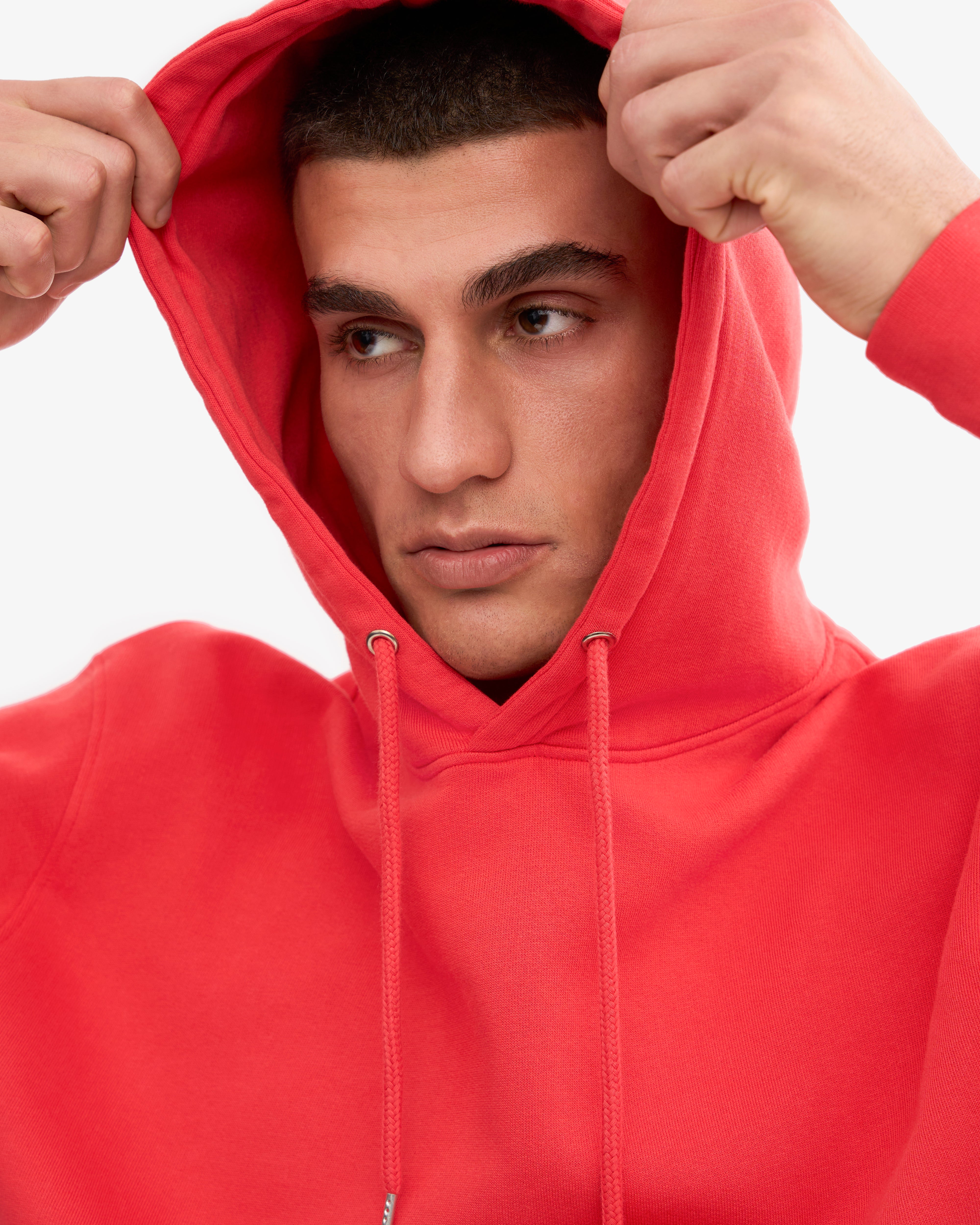 Organic Red Tangerine Classic Hood - Soft Cotton Pullover Hoodie for Men & Women | Perfect for Casual Wear, Outdoor Activities & Street Fashion