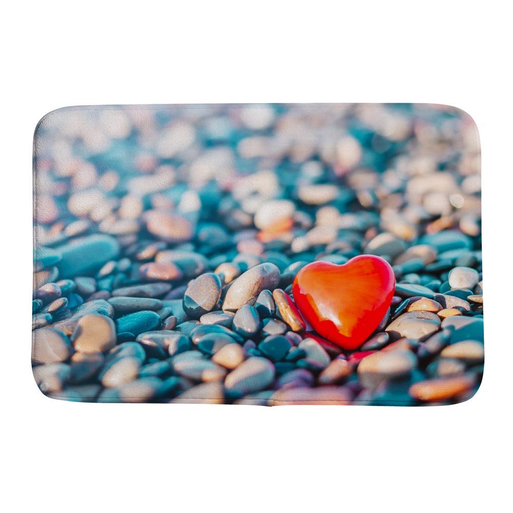 Non-Slip Valentine's Day Heart-Shaped Bath Mat - Soft Memory Foam Bathroom Rug with Quick-Dry Technology, 36