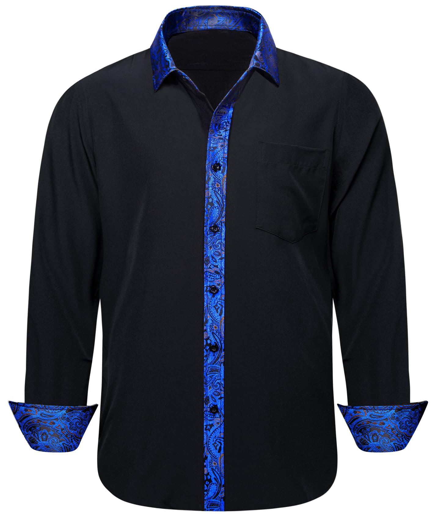 Barry.Wang Men's Slim Fit Dress Shirts - Long Sleeve Button Down Formal Business Shirt for Wedding, Office & Party | Premium Cotton Oxford Fabric for Professional Work Attire