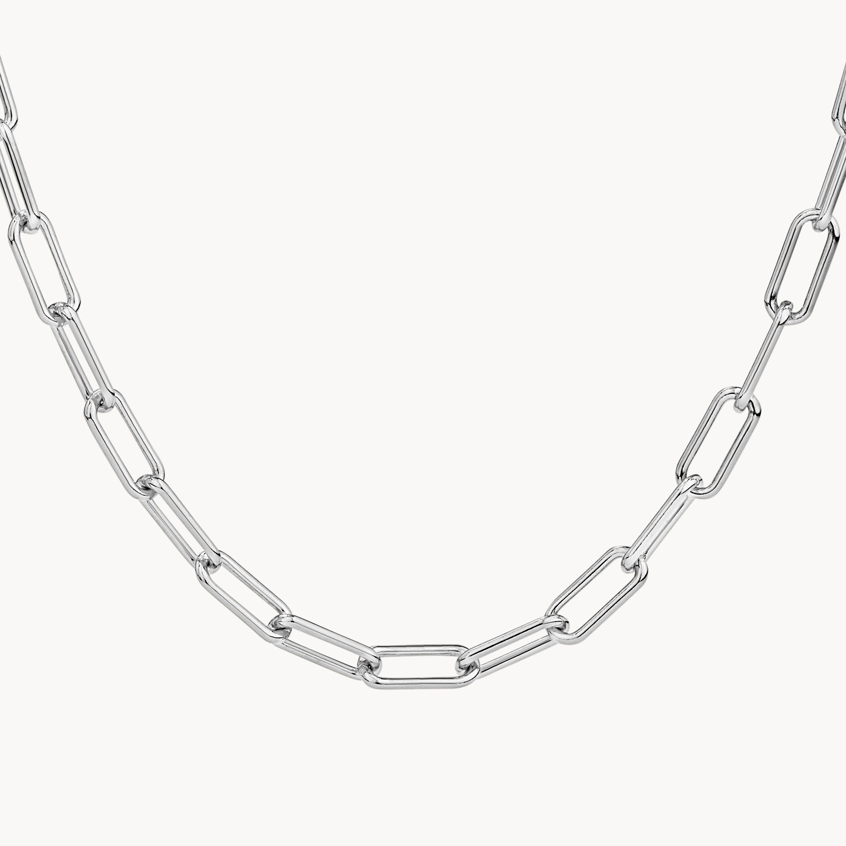 Stylish Silver Paperclip Chain Necklace for Women - Trendy Layering Jewelry for Everyday Wear & Gift Giving