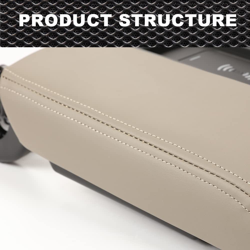 Wireless Charging Center Console Armrest Cover Compatible with 2015-2019 Chevy Tahoe Suburban & GMC Yukon XL - Premium PU Leather Brown - Perfect for Road Trips & Daily Commute