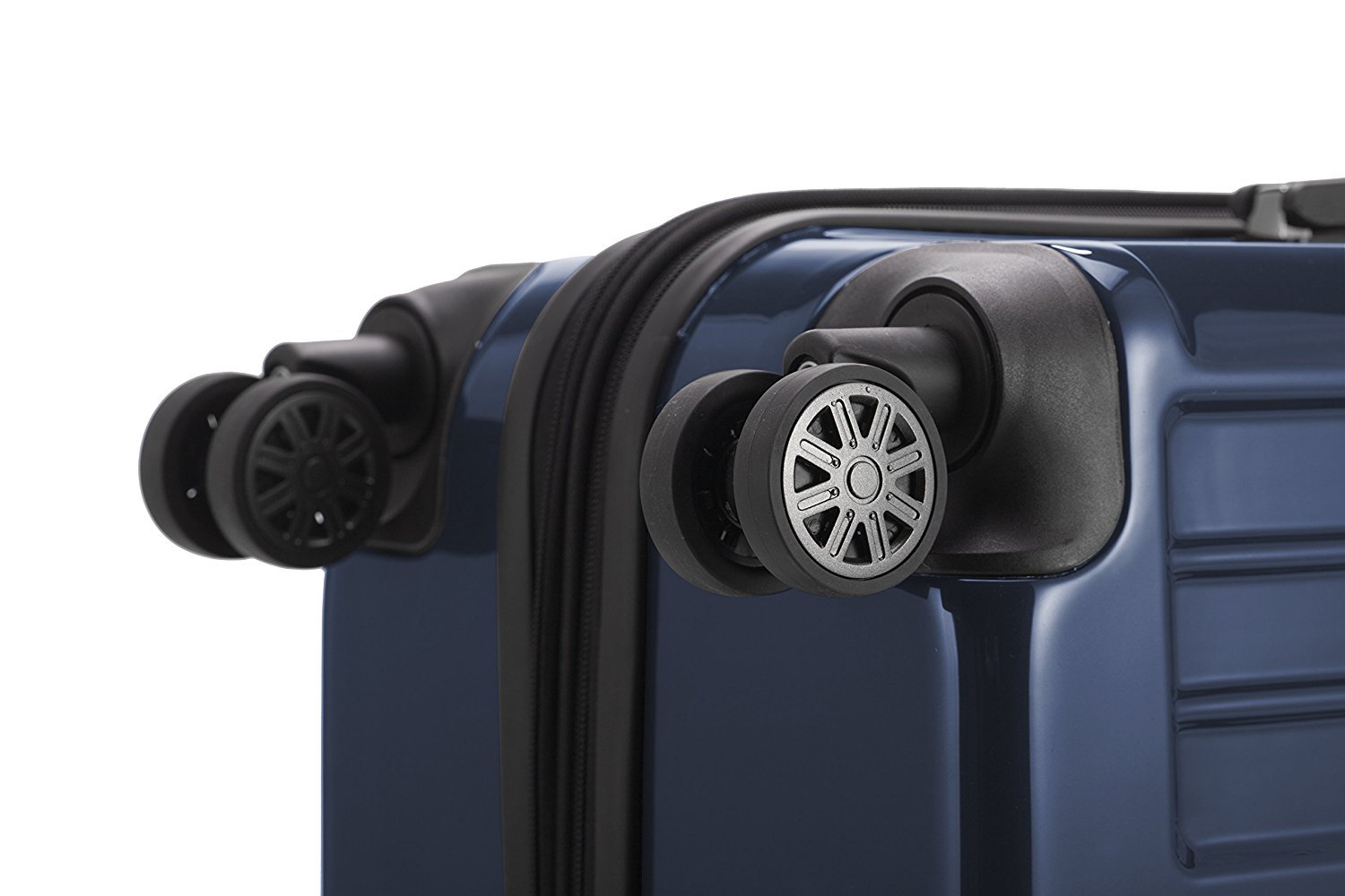 Premium 55cm Dark Blue Glossy Carry-On Luggage - Lightweight Cabin Suitcase for Business Travel & Weekend Getaways | TSA Approved, Spinner Wheels, Durable Polycarbonate Shell