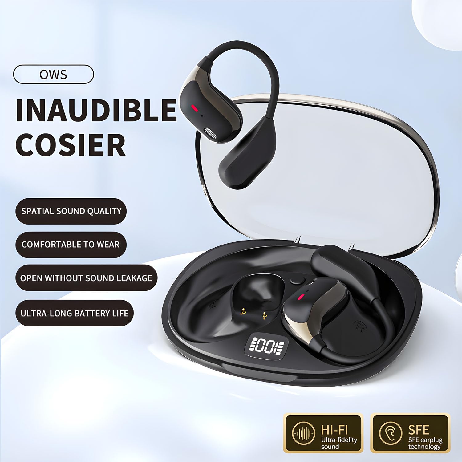 AI Translation Earbuds with 144 Languages Real-Time Bluetooth Translator - Wireless Earbuds for iPhone & Android - Perfect for Travel, Business Meetings & International Communication