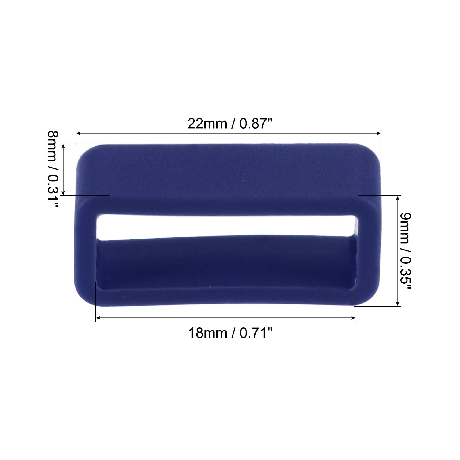 uxcell 18mm Deep Blue Silicone Watch Band Strap Loops - 4 Pcs Rubber Replacement Fastener Rings Holder Keeper for Men Women, Perfect for Sports Fitness and Daily Wear