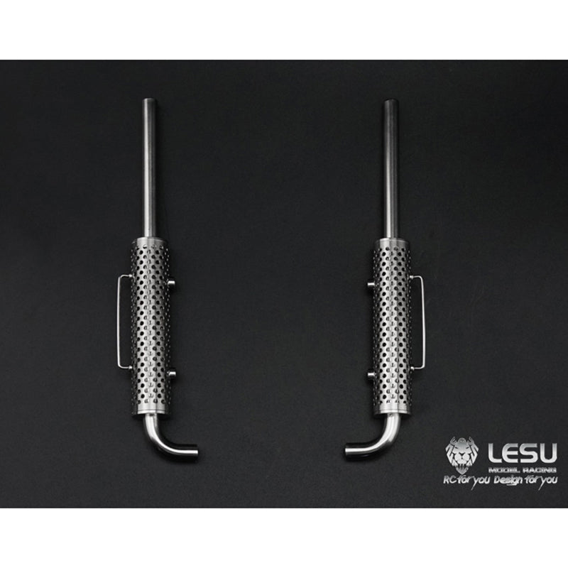 1/14 Scale LESU RC Model Metal Chimney Parts (1 Pair) - Compatible with TAMIYA KING GLOBE Truck & DIY Radio Control Vehicles - Perfect for RC Car Enthusiasts & Custom Builders