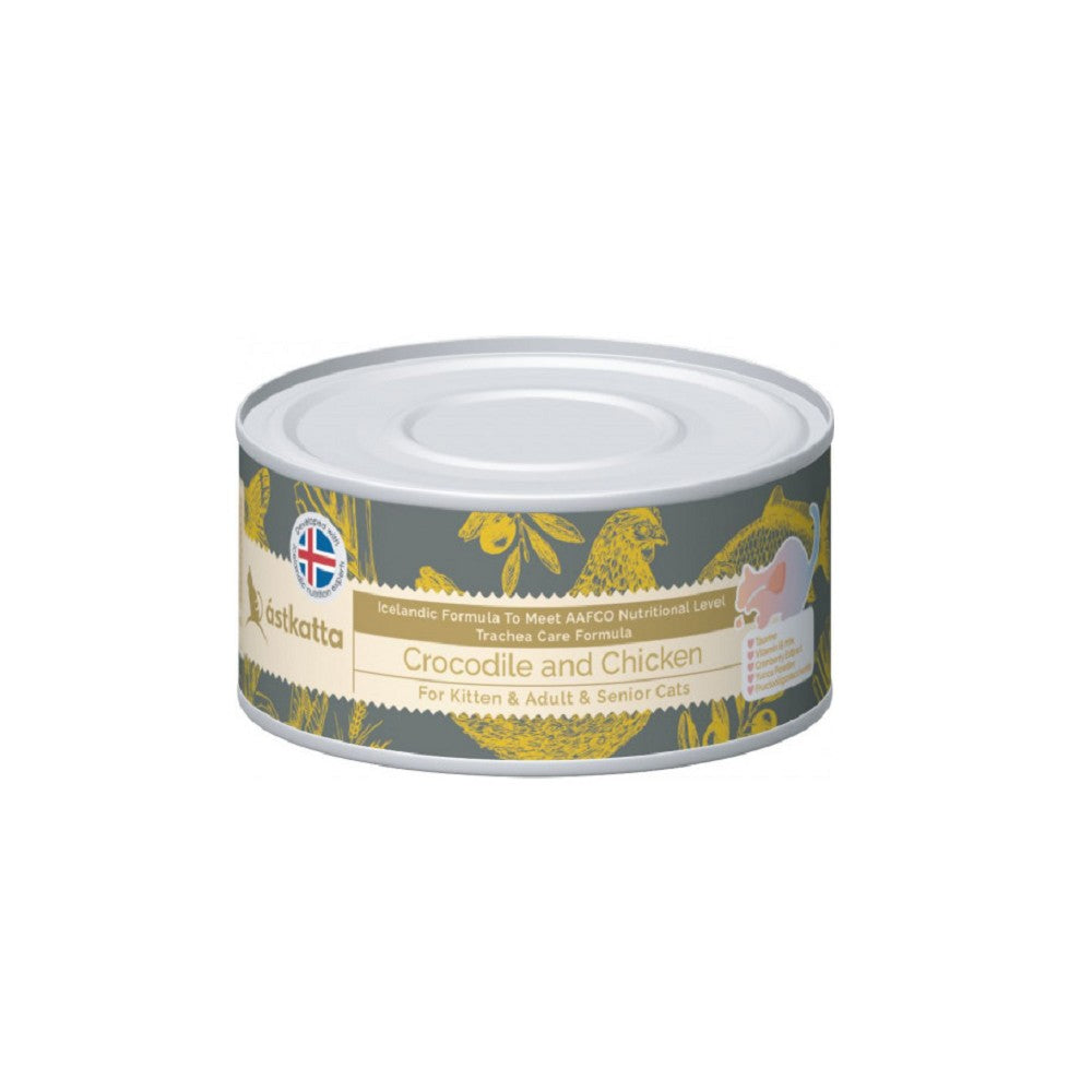 Premium Crocodile & Chicken Complete Cat Food - Grain-Free Wet Food for Adult Cats, High Protein, All-Natural Ingredients - Perfect for Indoor & Outdoor Cats, Mealtime & Treats