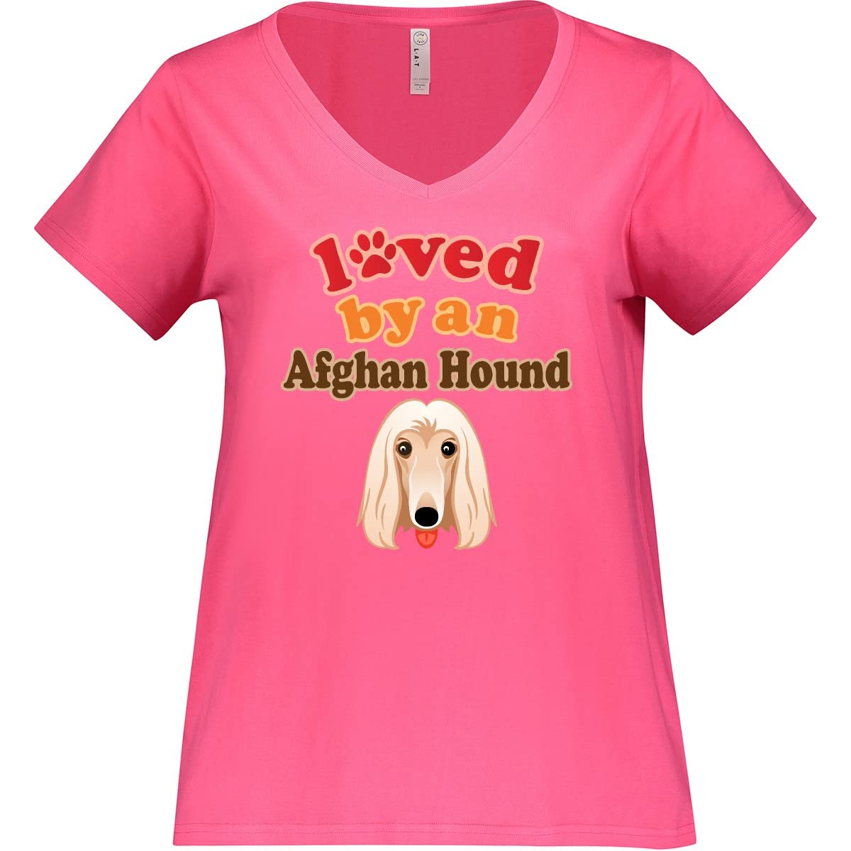 Inktastic Afghan Hound Dog Lover Gift - Women's Plus Size V-Neck T-Shirt - Perfect for Casual Wear, Dog Shows & Pet Lover Outfits