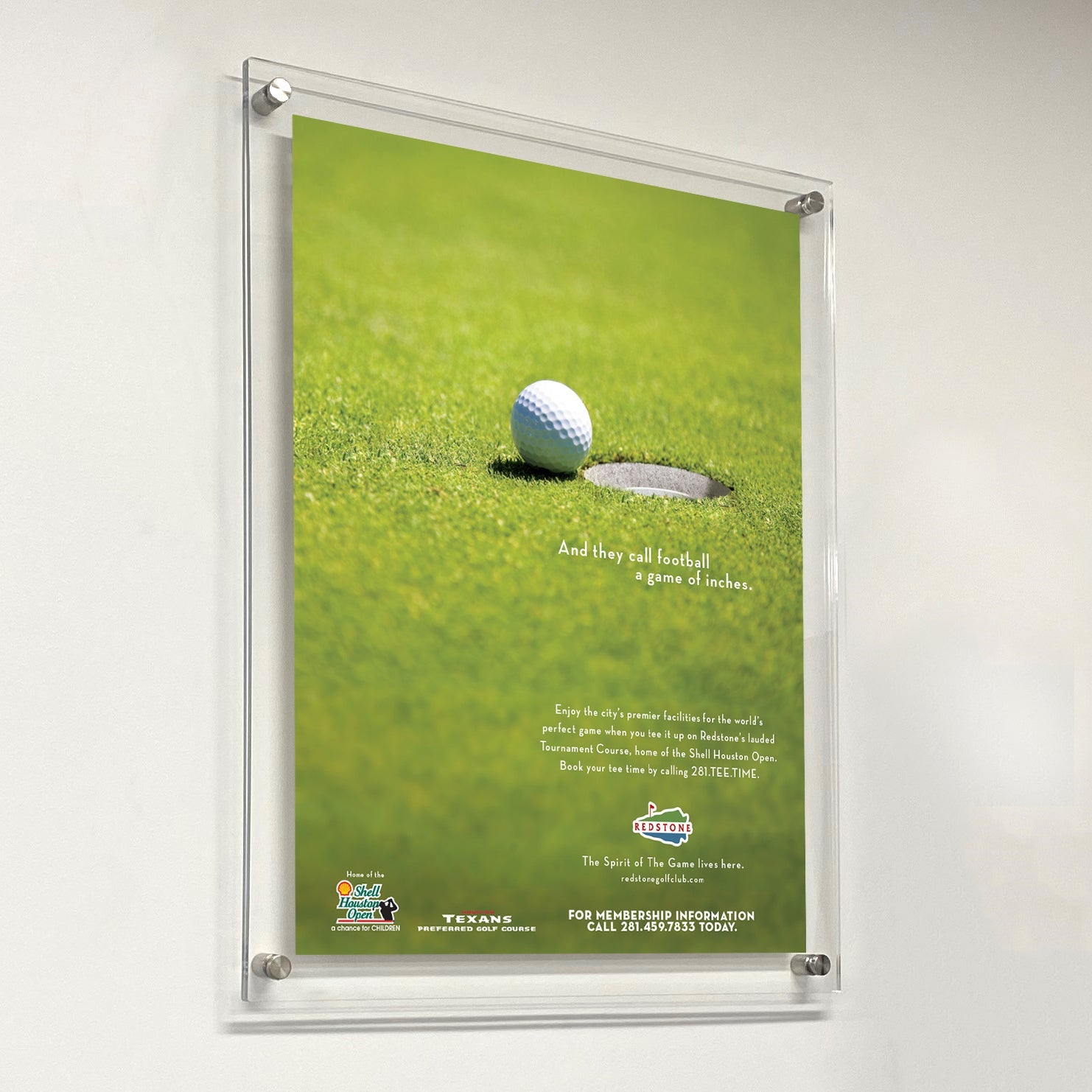 20 x 20 Inch Clear Acrylic Floating Wall Sign Holder with Standoff Hardware - Perfect for Retail Displays, Restaurant Menus, and Office Signage