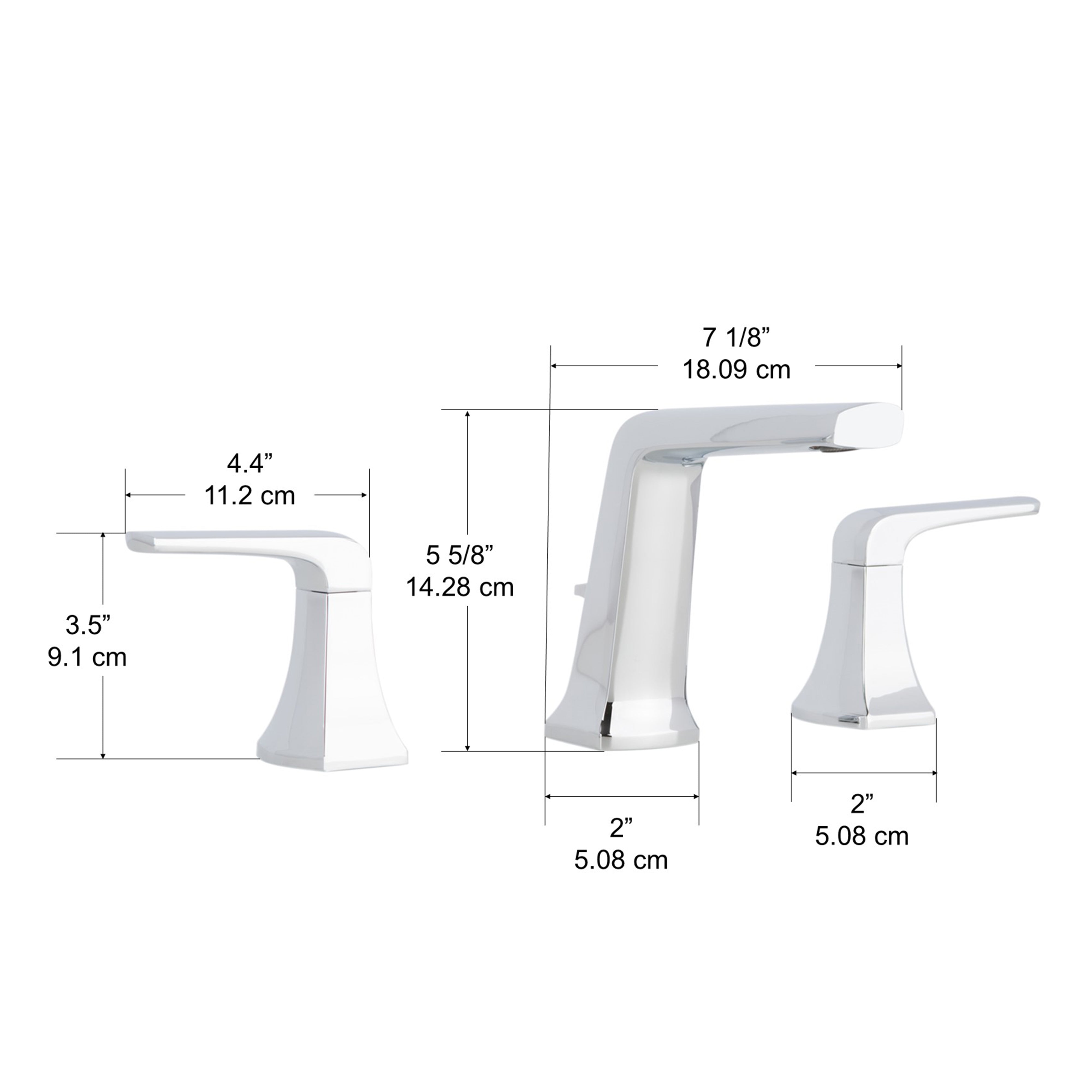 Linea Widespread Chrome Bathroom Faucet - Modern Single Handle Bathroom Sink Faucet with High Arc Spout for Vanity, Powder Room & Guest Bathroom