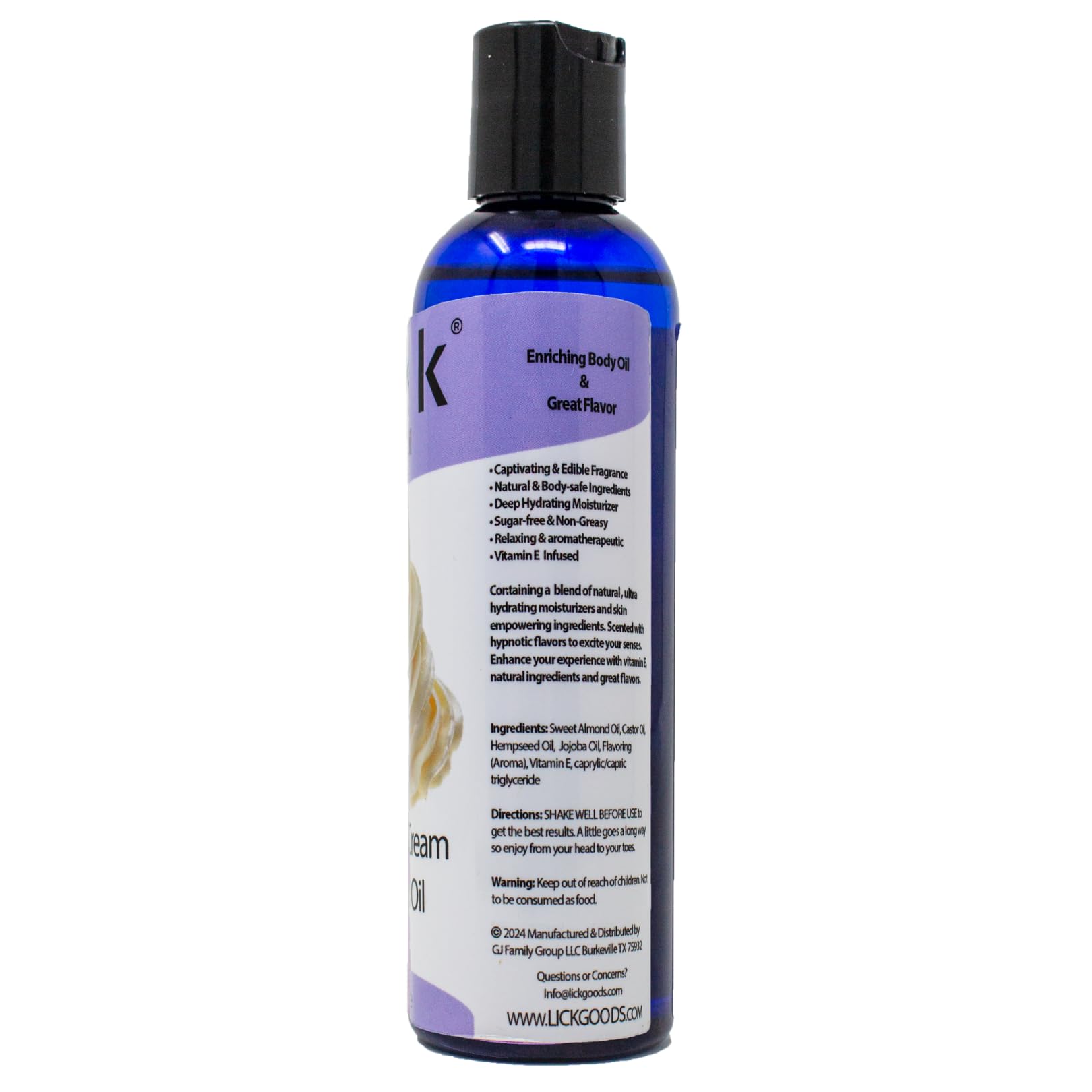 LICK Whipped Cream Scented Body Oil - Vitamin E Enriched Moisturizing & Hydrating Body Oil Gel for Women | Soothing Aromatherapy with Antioxidant Protection | Natural & Gentle for Dry Skin | Perfect for Massage, Spa & Daily Skincare Routine