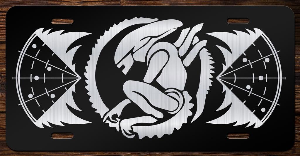 Xenomorph Alien Predator Vanity Front License Plate Tag - Unique Car Accessory for Sci-Fi Fans - Perfect for Halloween Decor & Movie Themed Vehicles