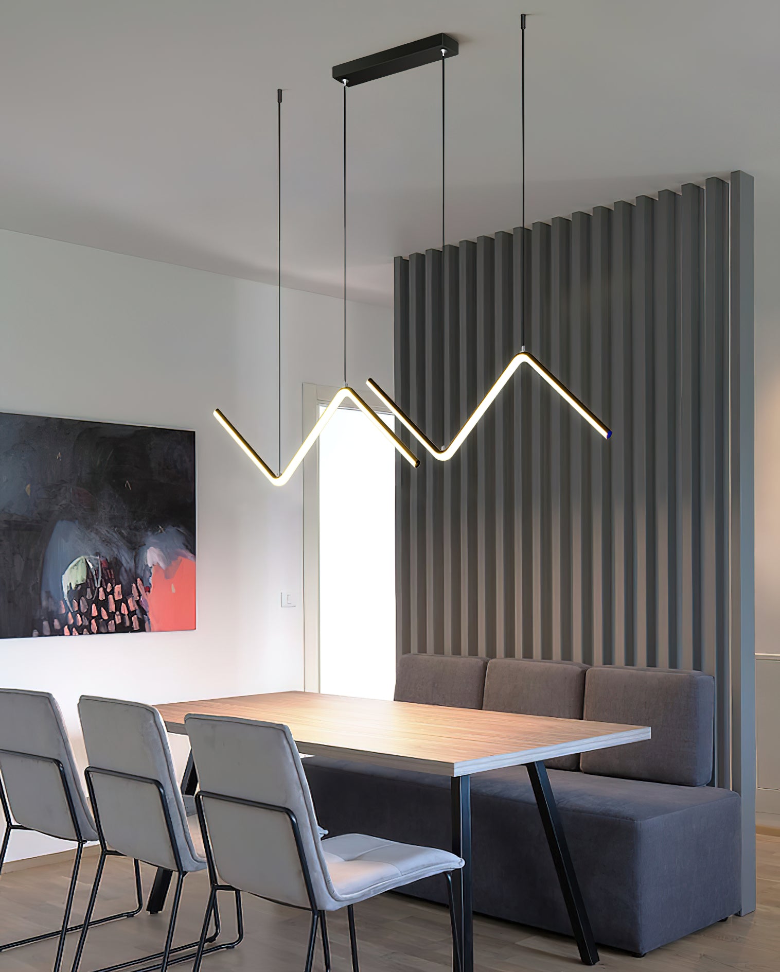 Modern Creative Silicone Line Pendant Lamp - Adjustable LED Hanging Light for Living Room, Bedroom, Dining Room & Office Decor