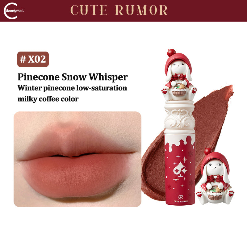 CuteRumor Limited Edition Little Red Riding Hood Bunny Lipstick - Christmas Gift Set for Women, Moisturizing Matte Liquid Lipstick for Holiday Parties & Date Nights