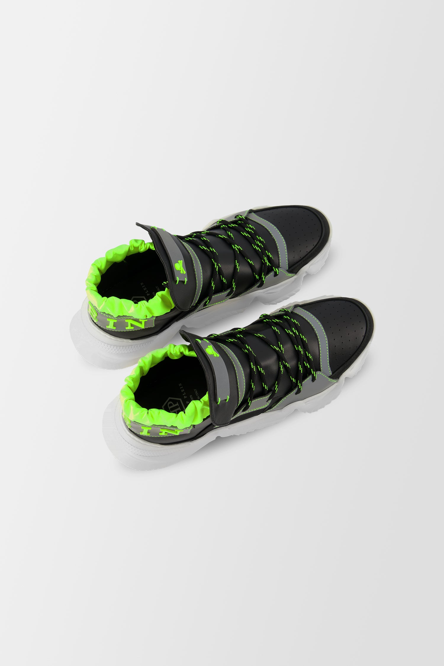Philipp Plein Black Monster Sneakers for Men - Stylish High-Top Streetwear Shoes for Casual Wear & Urban Fashion