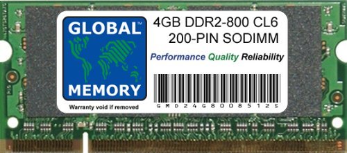 4GB DDR2 800MHz PC2-6400 200-PIN SODIMM Laptop Memory RAM - Upgrade for HP, Dell, Lenovo Notebooks - Perfect for Gaming, Multitasking & Performance Boosting