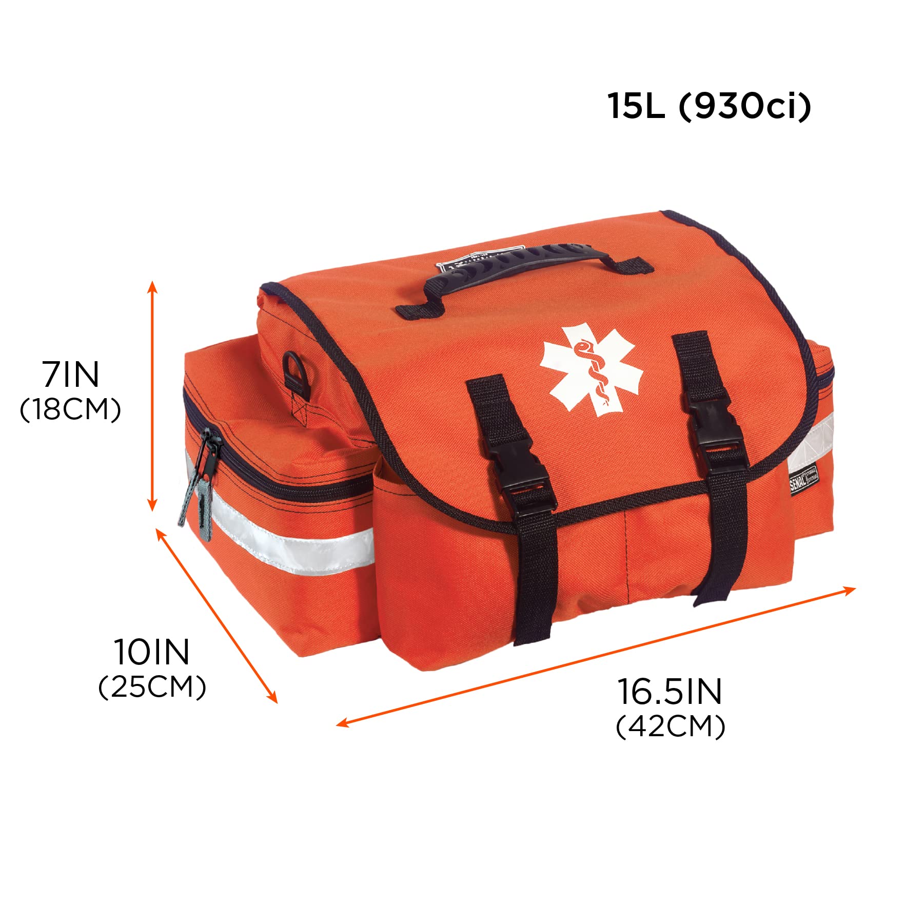 Ergodyne Arsenal 5210 Compact Trauma First Aid Kit with Class B Supplies - Orange Emergency Medical Bag for First Responders, Workplace Safety & Outdoor Adventures