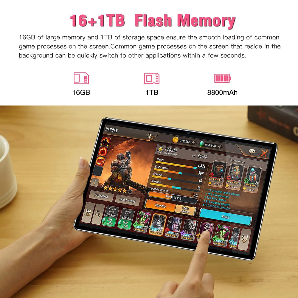 Android 13 Tablet PC - 10.1 Inch HD Touchscreen, 4GB RAM 64GB Storage, Dual Camera, WiFi Bluetooth - Perfect for Work, Study, and Entertainment