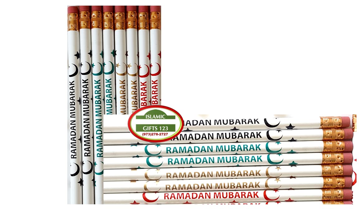 24 Pack Ramadan Mubarak Pencils - Bulk Eid Gifts for Kids, Muslim Party Favors, Ramadan Decoration & School Supplies - Perfect for Classroom Rewards, Eid Celebrations and Islamic Events