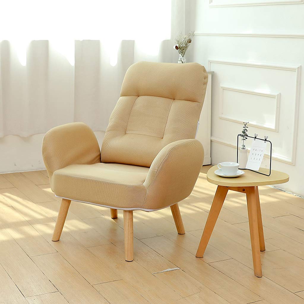 Adjustable Recliner Lounge Chair with Armrest & Backrest - Comfortable Sofa Chair for Deck, Dining, Bedroom, or Reading - Perfect for Pregnant Women (Khaki) - Ideal for Relaxing, Napping, or Breastfeeding