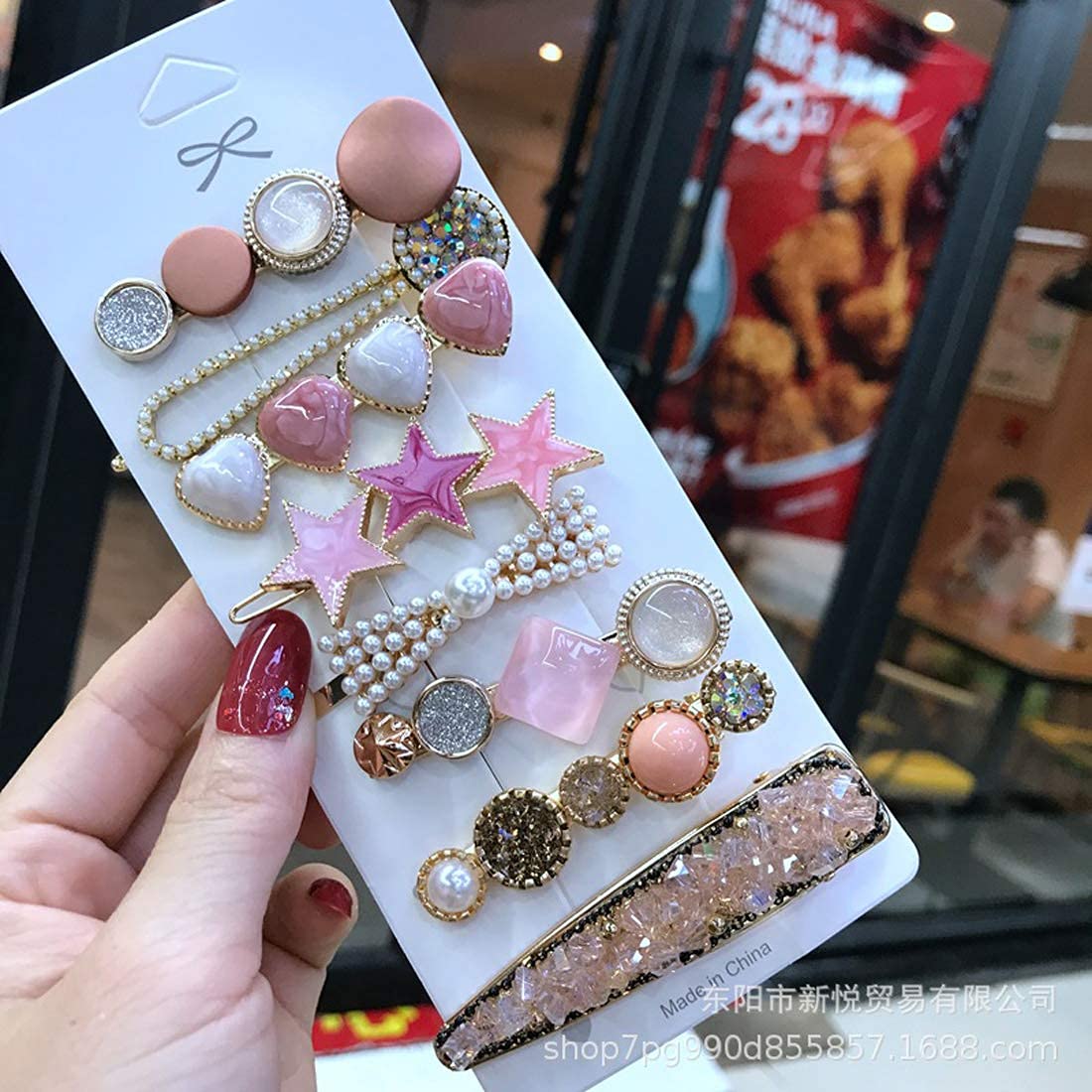 Rubela Korean Hair Clips with Pearls - 8pcs Set for Women & Girls - Elegant Hair Accessories for Weddings, Parties & Daily Styling