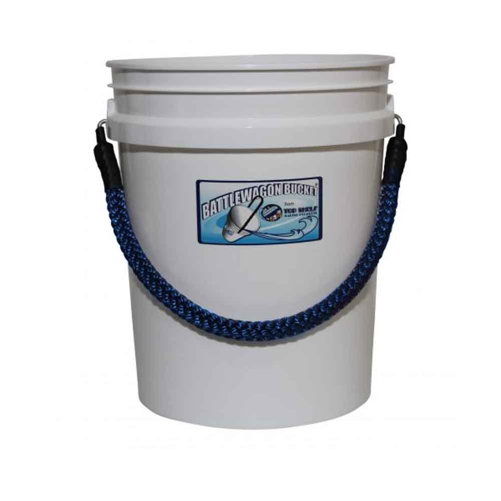 5 Gallon Battlewagon Bucket with Heavy Duty Rope Handle - Durable Utility Pail for Camping, Construction, and Outdoor Water Storage