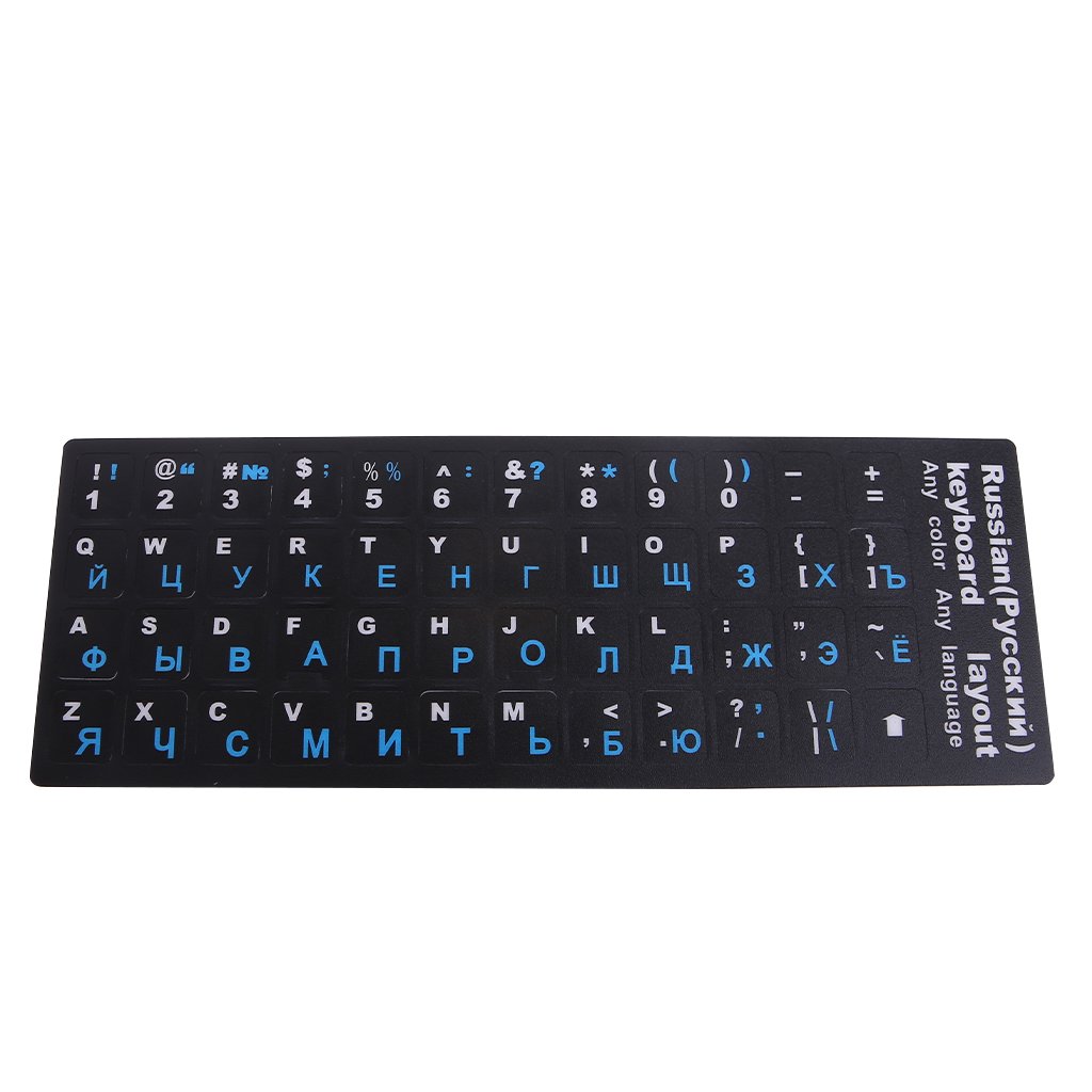 Kamonda Colorful Frosted PVC Russian Keyboard Stickers - Durable Protection for Desktop & Laptop Keyboards (Blue) | Perfect for Typing, Coding & Multilingual Users