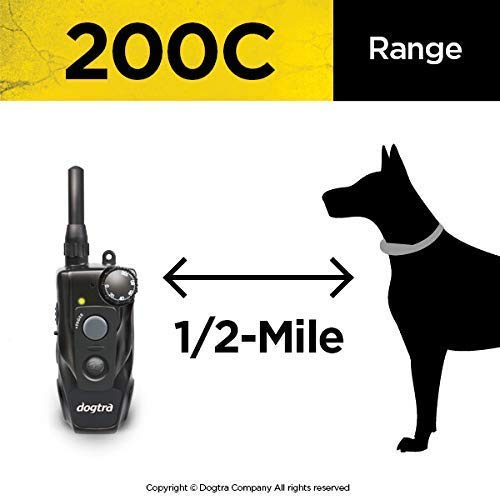 Waterproof Dog Training Collar - Dogtra 200C Remote E-Collar with ½-Mile Range & One-Handed Operation | Includes Teacher's Pet Training Kit, Clicker, Stainless Steel Leash & Hunting Dummy | Perfect for Obedience Training, Hunting & Outdoor Adventures