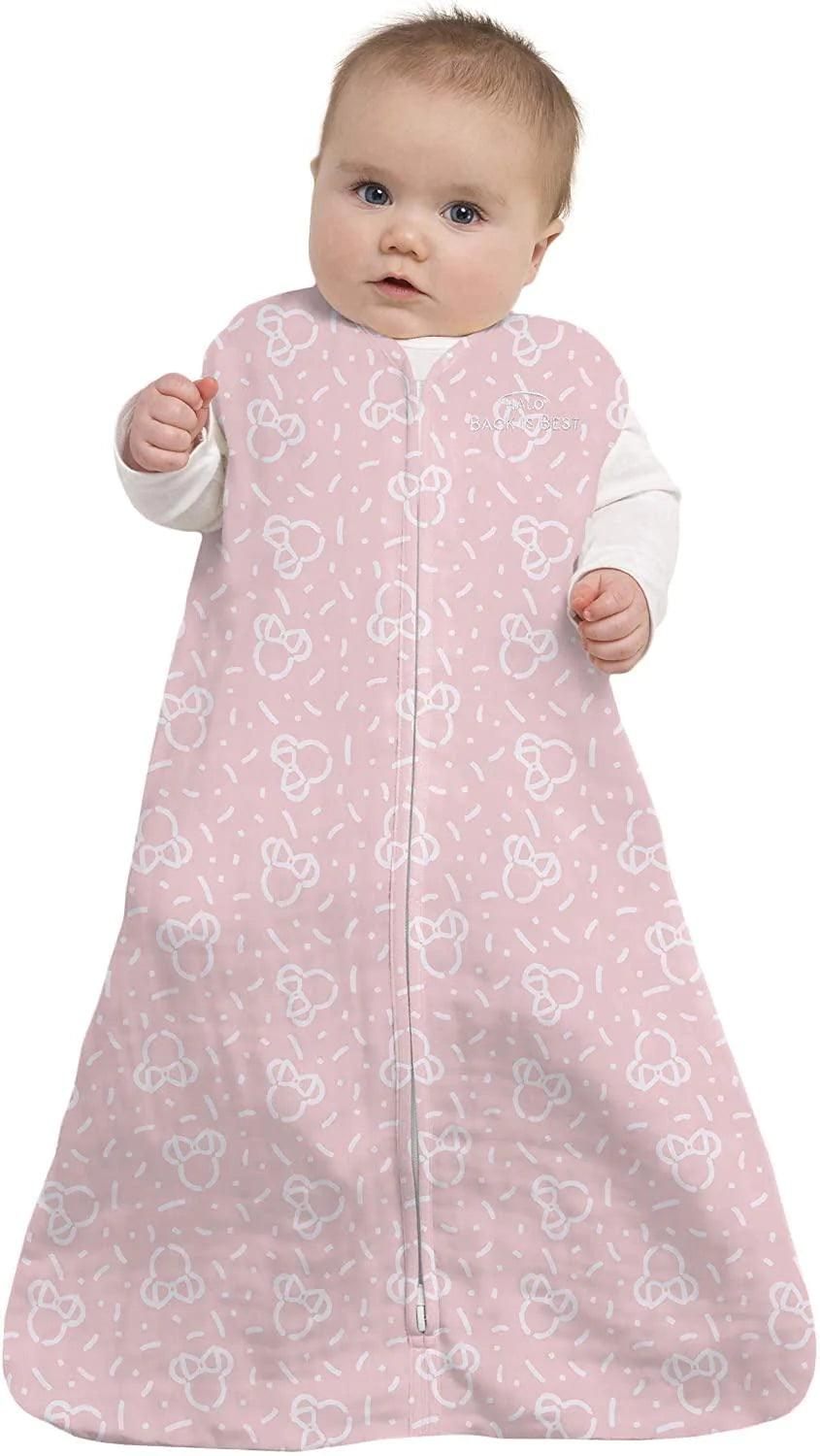 Halo Sleepsack Wearable Blanket for Babies - 0.5 TOG Lightweight Swaddle Transition - Minnie Mouse Pink Design - Safe Sleep Solution for Nursery, Daycare & Travel