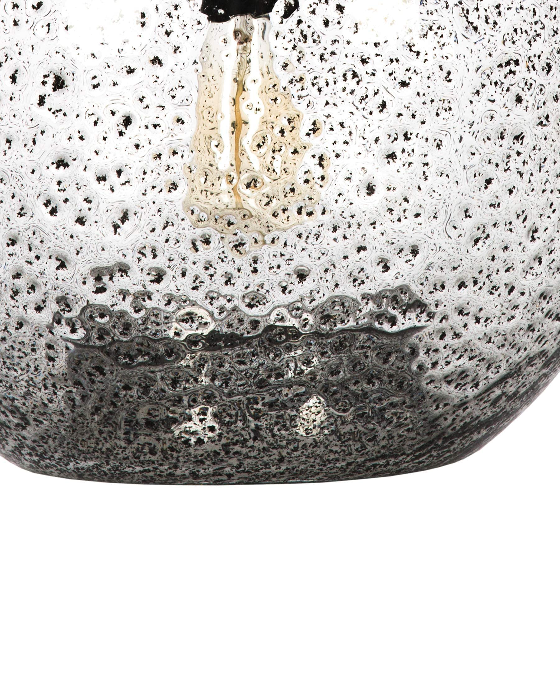 CASAMOTION Hand Blown Glass Pendant Light - 15.6 Inch Rustic Farmhouse Ceiling Hanging Fixture with Clear Marble Globe for Kitchen Island, Dining Room Table & Entryway Lighting | Dimmable Modern Chandelier for Hallway, Living Room & Bedroom Decor