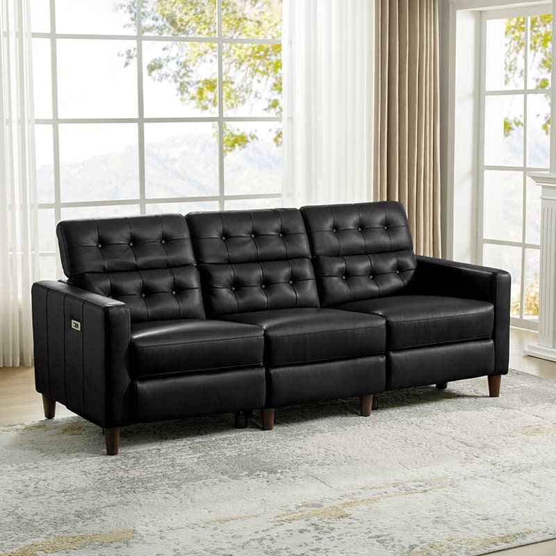 Viktor Mid Century Modern Oversized Power Reclining Sectional Sofa with Adjustable Headrests - Comfortable L-Shaped Couch for Living Room, Home Theater & Family Gatherings