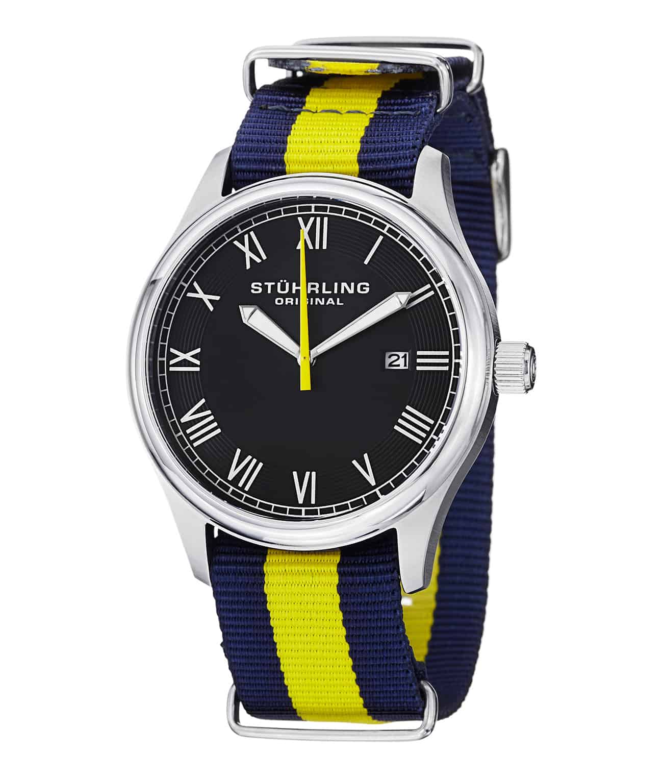 White Dial / Silver Case / Black Canvas Strap Tang Buckle