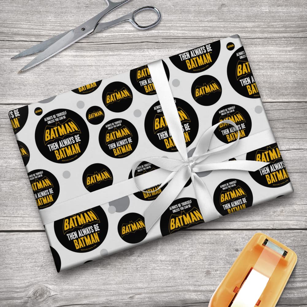 Batman Gift Wrap Paper Roll - Premium Superhero Wrapping Paper for Birthdays, Holidays & Comic-Themed Parties | DC Comics Officially Licensed