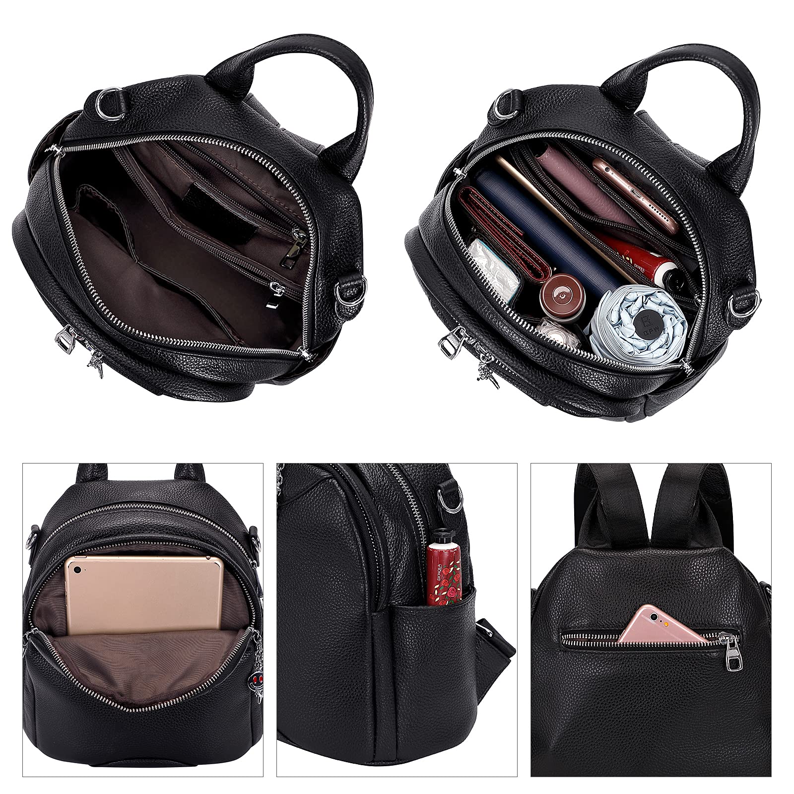 ALTOSY Soft Genuine Leather Backpack for Women - Small Convertible Backpack Purse Shoulder Bag - Stylish & Durable Ladies Handbag for Work, Travel & Everyday Use