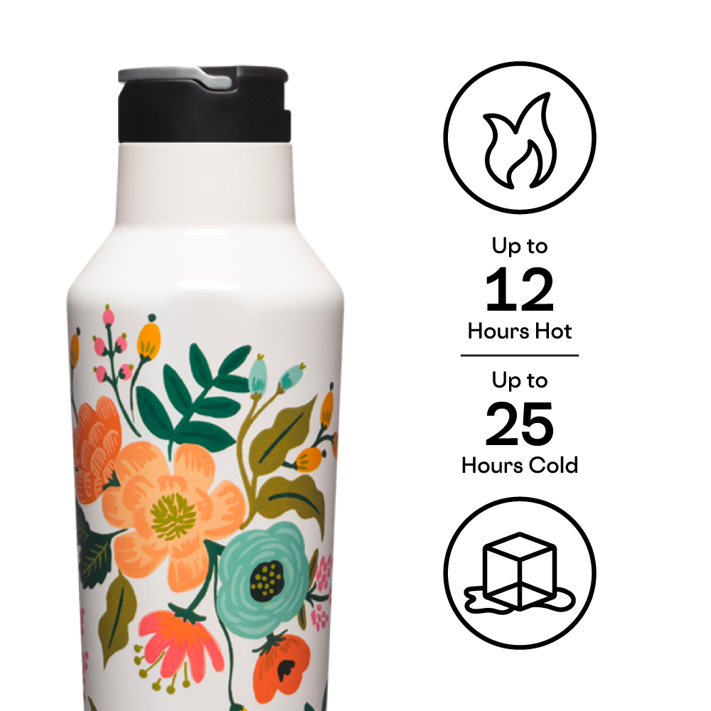 Rifle Paper Co. Insulated Stainless Steel Sport Water Bottle - Leakproof & BPA-Free for Hiking, Gym & Outdoor Activities