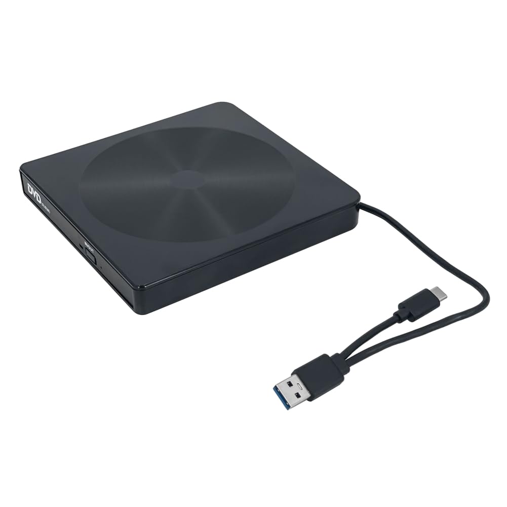 Kahdsvby USB-C External DVD Burner - Portable USB 3.0 Optical Drive for Laptop, PC & Mac | Perfect for Watching Movies, Burning Discs & Data Backup