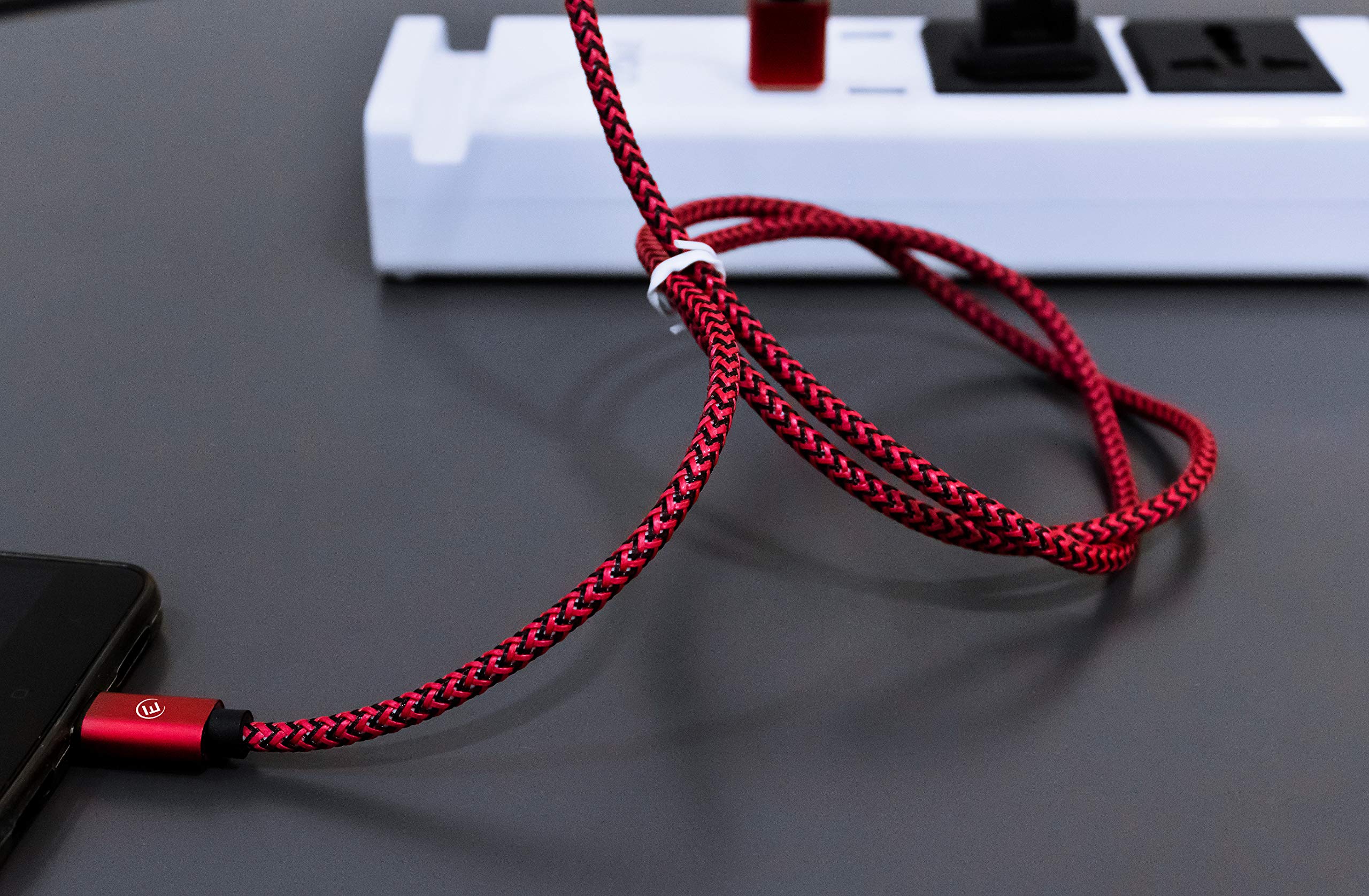 EVOMIND Braided Nylon Micro USB Cable 2M Fast Charging & High-Speed Data Sync for Samsung Galaxy S7/S6/A10/J Series, Xiaomi Redmi 9C/6A/Note 6 Pro, PS4/Xbox One Controller - Durable Tangle-Free Cord for Gaming, Office & Travel Use (2M/6.6ft, Red)