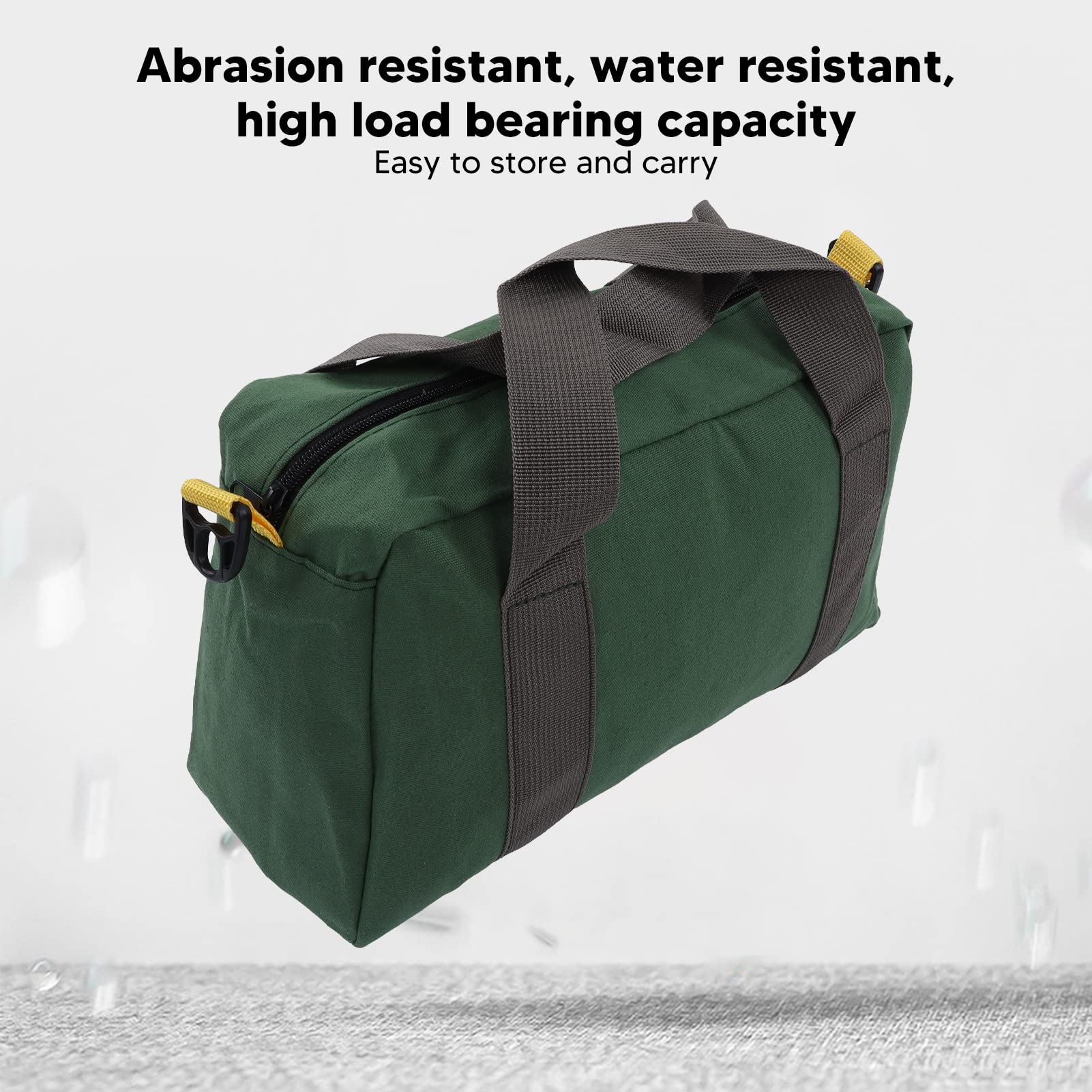 **12 Inch Wide Mouth Waterproof Canvas Tool Tote Bag – Portable Multifunctional High Capacity Tool Organizer for Vehicle Maintenance, Carpentry & Technicians – Durable Green Tool Storage Bag for Work, Travel & Outdoor Projects**