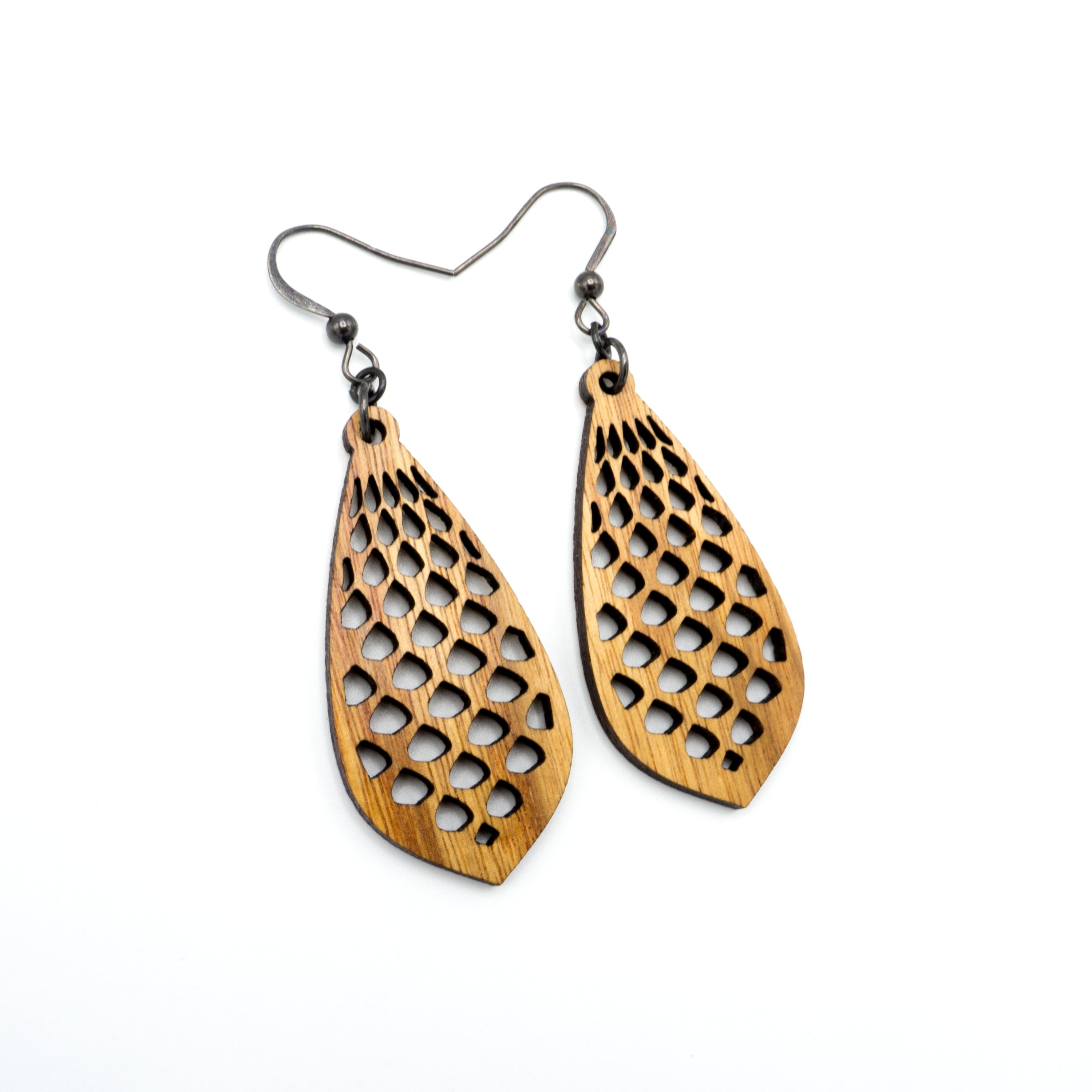 Gem Point 01 [S] Canarywood Wood Earrings - Handmade Boho Chic Dangle Earrings for Women, Perfect for Casual Wear, Parties & Special Occasions