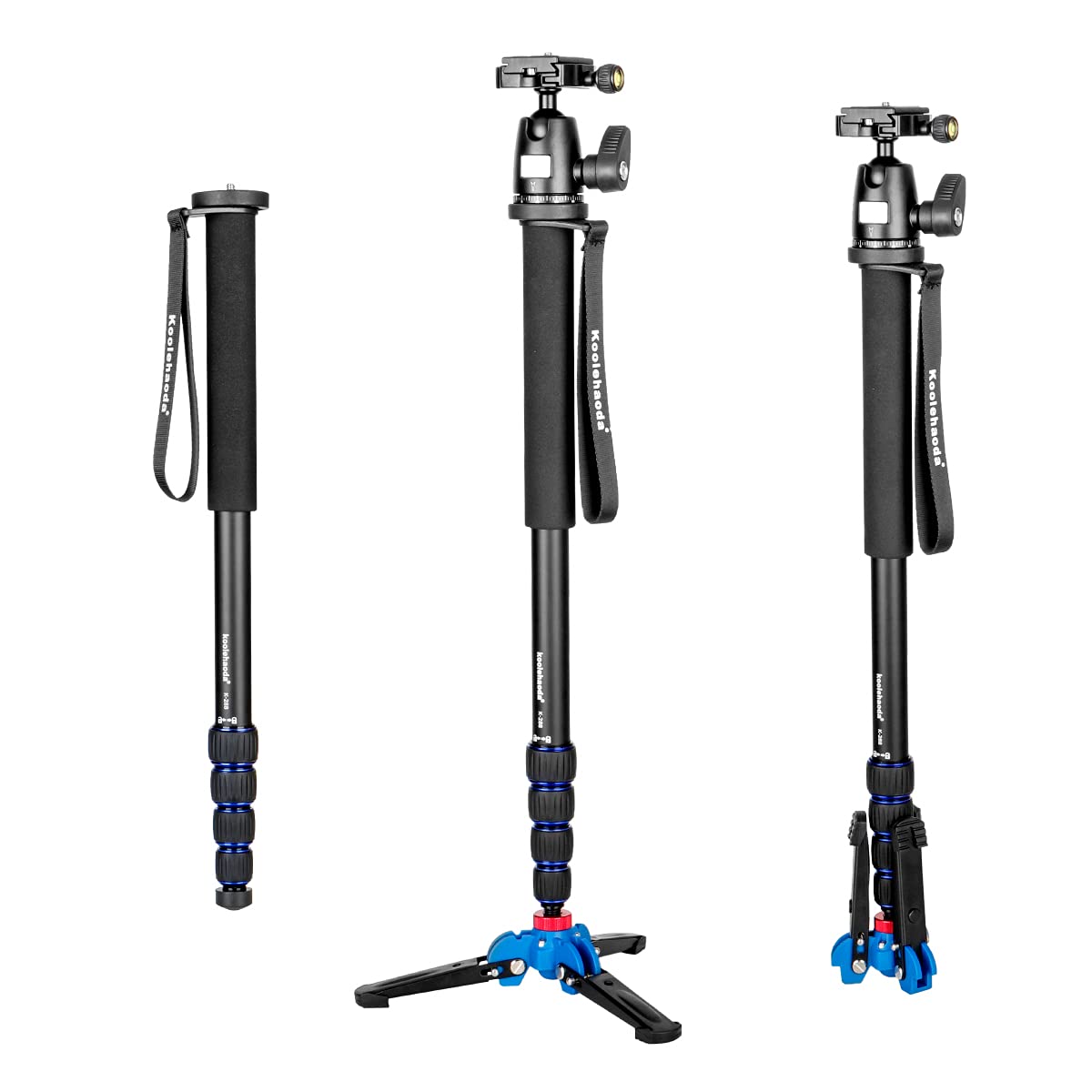 Koolehaoda 69-inch Aluminum Camera Monopod with Support Base & K-09 Ballhead - Compatible with DSLR Cameras Like Canon, Nikon - Perfect for Travel, Sports, and Outdoor Photography