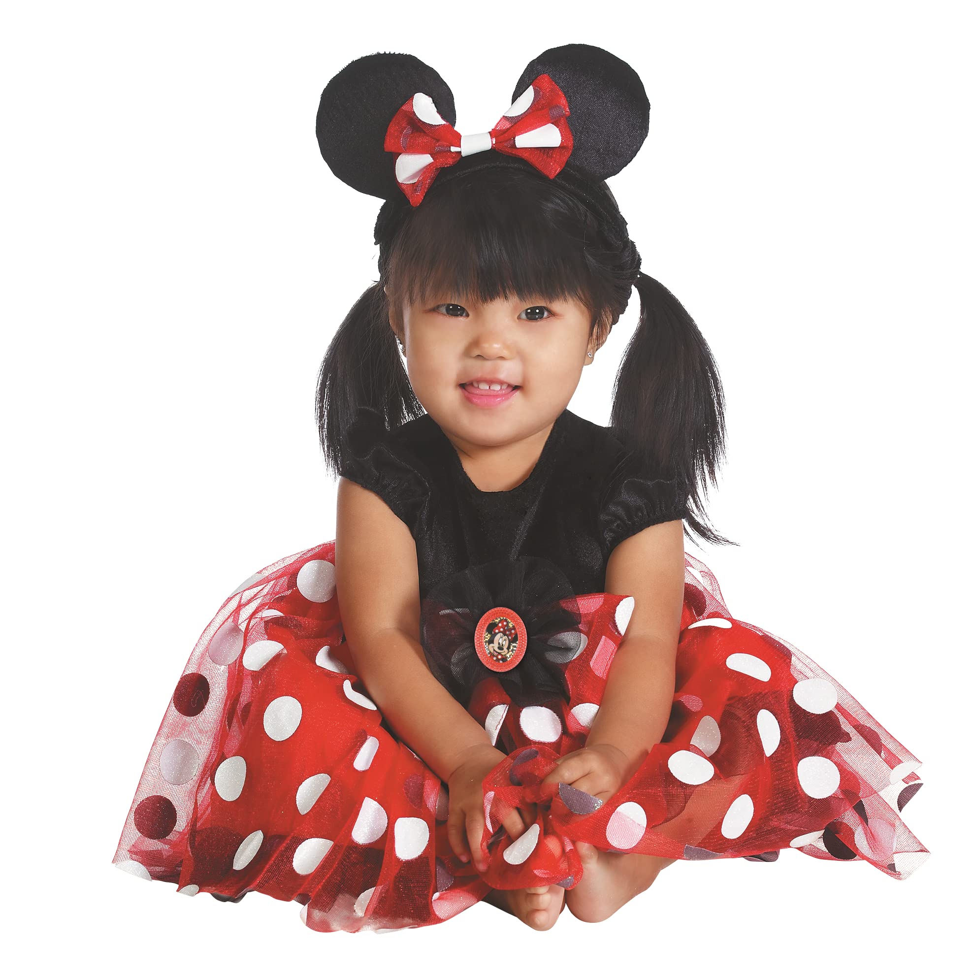 Disney Red Minnie Mouse Costume for Toddlers - First Birthday Outfit, Halloween Dress Up & Photo Shoot - Soft & Comfortable Baby Girl Dress