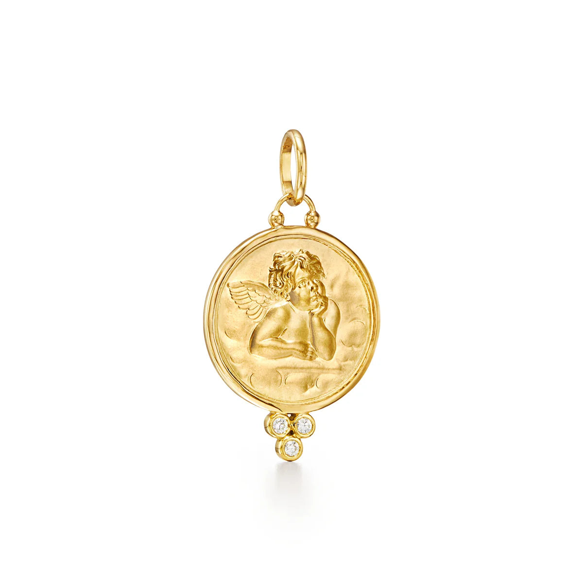 Temple St. Clair Diamond Angel Pendant Necklace - 18K Gold Charm Jewelry for Women - Perfect Gift for Birthday, Anniversary & Christmas | Elegant Everyday Wear & Special Occasions