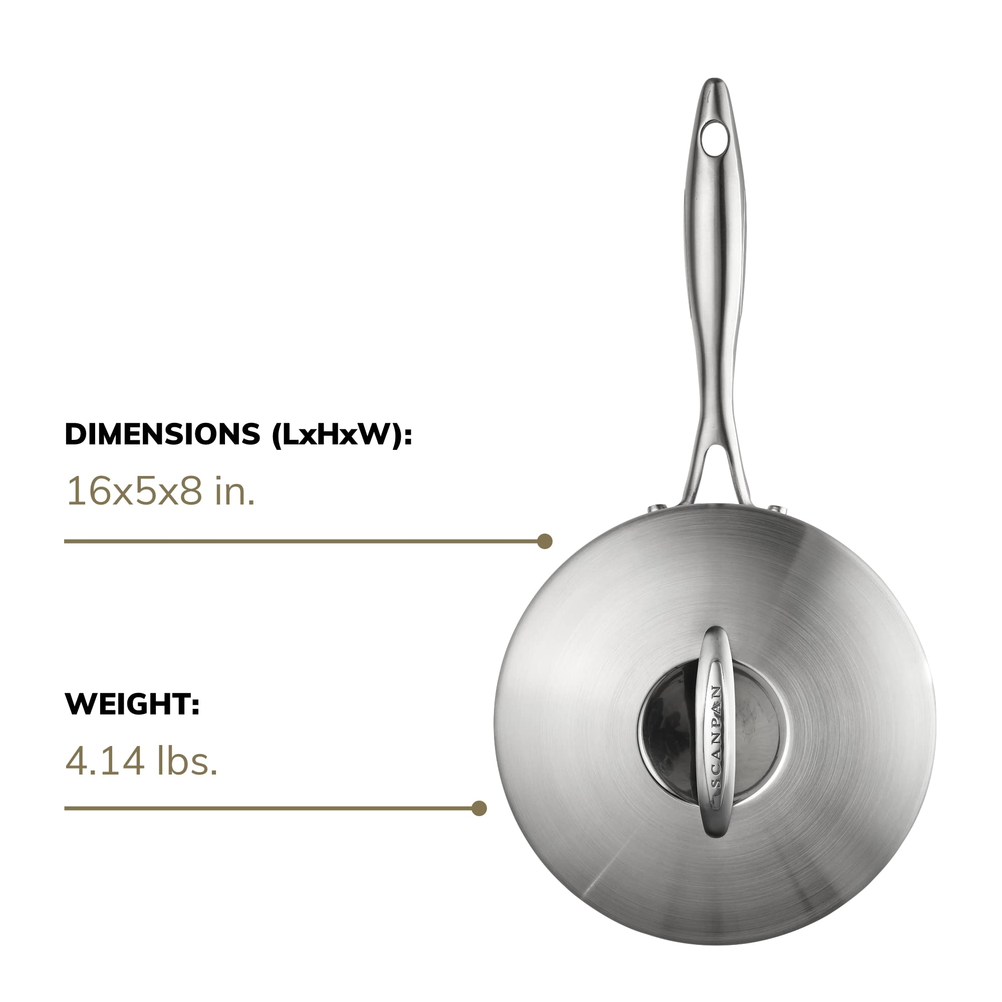 SCANPAN Professional 3.25 Quart Nonstick Saucepan with Lid - Premium Danish Cookware - Dishwasher, Oven & Metal Utensil Safe - Perfect for Sauces, Soups & Stews - Ideal for Home Chefs & Professional Kitchens
