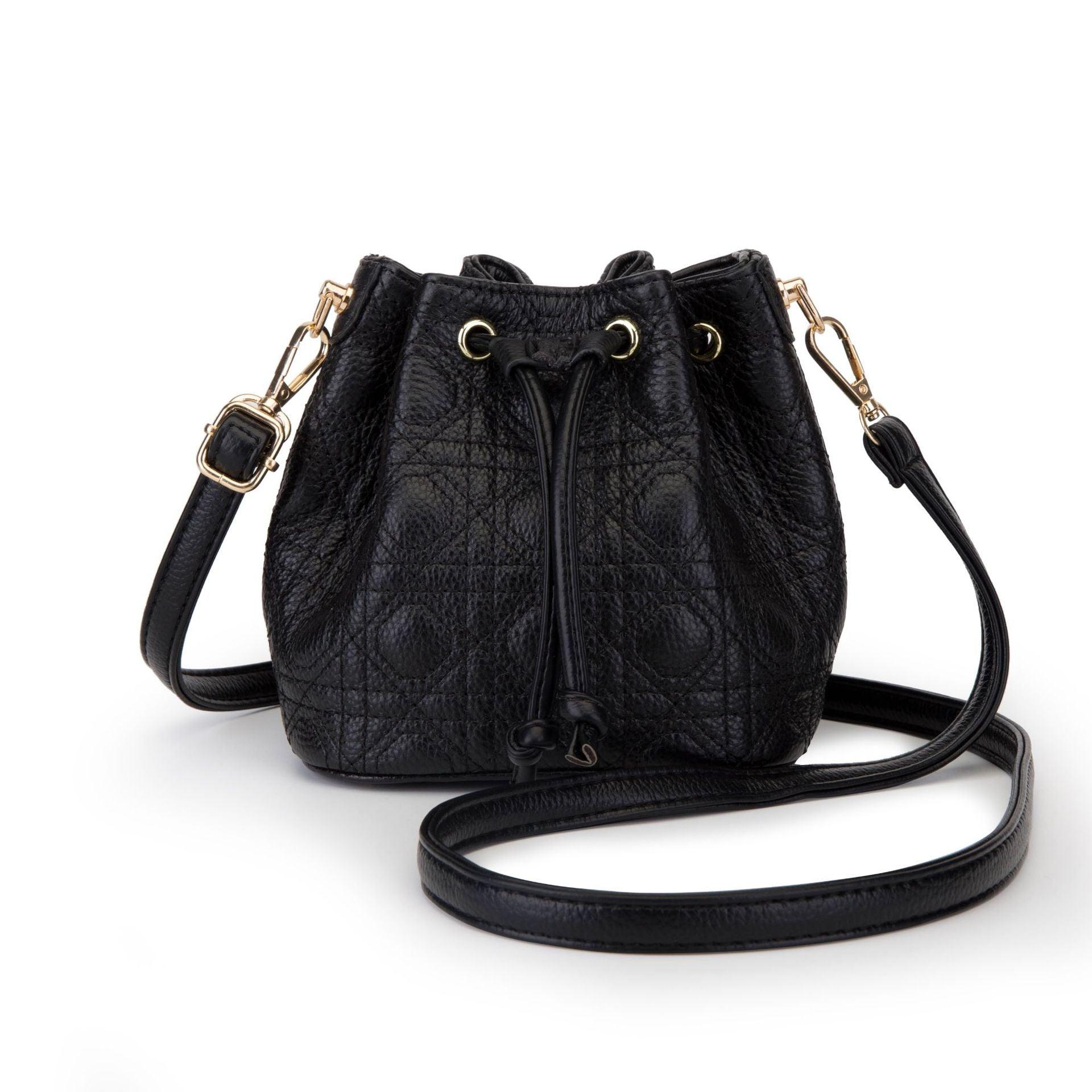 Lovevop Genuine Cowhide Bucket Bag with Cloud Pearl Accents - Stylish Women's Handbag for Work, Travel & Evening Events